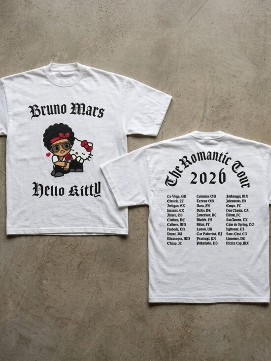 Gildan Other - Bruno Mars Hello Kitty The Romantic Tour 2026 T-Shirt